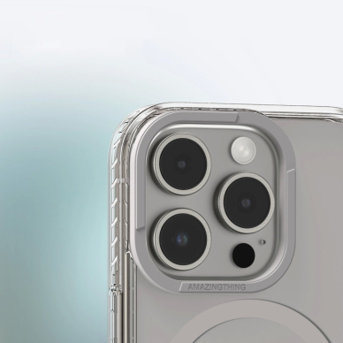 iPhone 16 Pro Max AmazingThing Titan Pro Mag dėklas su magnetiniu žiedu - pilkas 10