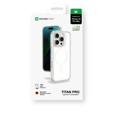 iPhone 16 Pro Max AmazingThing Titan Pro Mag dėklas su magnetiniu žiedu - permatomas 4