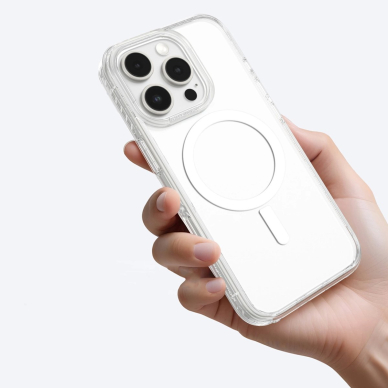 iPhone 16 Pro Max AmazingThing Titan Pro Mag dėklas su magnetiniu žiedu - permatomas 5