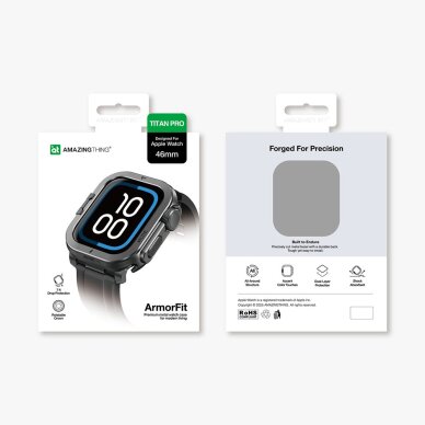 Apple Watch 11 46 mm AmazingThing Titan Pro Metal aliuminio dėklas – juodas 5 Apple Watch 11 46 mm AmazingThing Titan Pro Metal aliuminio dėklas – juodas 5