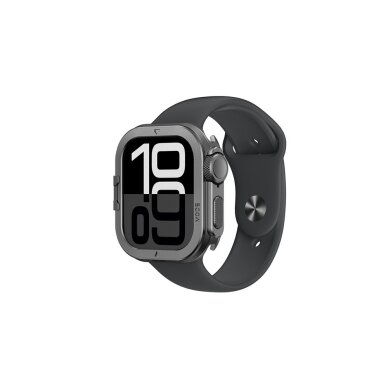 Apple Watch 11 46 mm AmazingThing Titan Pro Metal aliuminio dėklas – juodas Apple Watch 11 46 mm AmazingThing Titan Pro Metal aliuminio dėklas – juodas