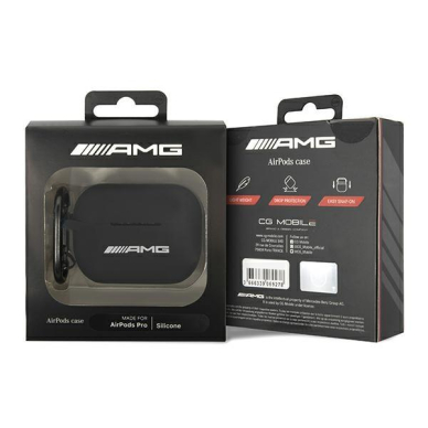 Akcija! Dėklas ausinėms AMG Silicone Big Logo AMAPRBK AirPods Pro Juodas  2