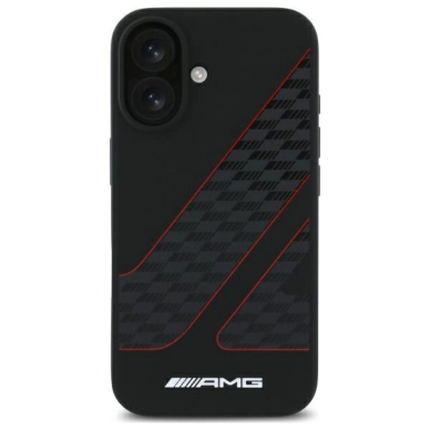 AMG Dėklas Checkered Flag Pattern MagSafe iPhone 16 - Juodas 2 AMG Dėklas Checkered Flag Pattern MagSafe iPhone 16 - Juodas 2