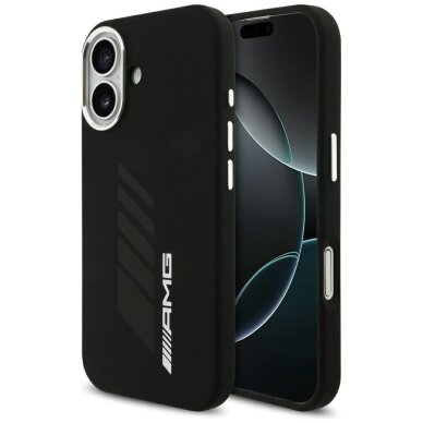 iPhone 17 AMG Silicone Oversize Rhombs MagSafe dėklas – juodas