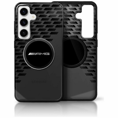 AMG Permatomas Rhombs MagSafe Dėklas skirtas Samsung Galaxy S25 - Juodas