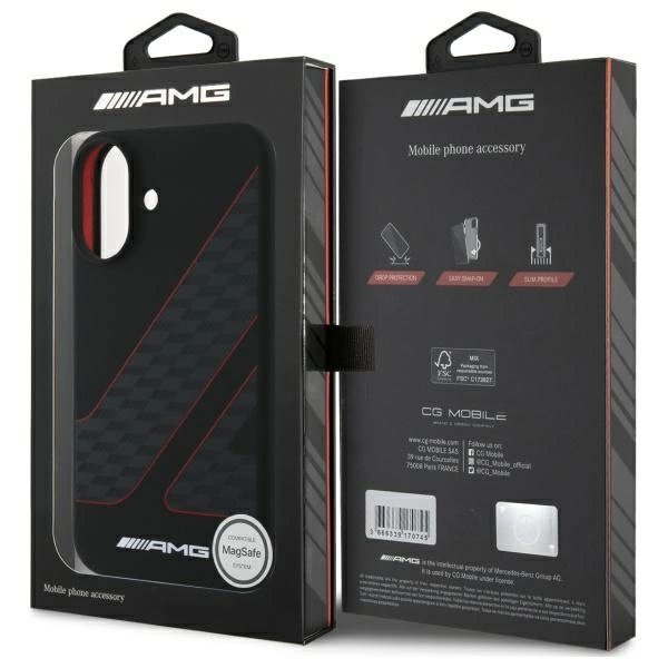 AMG Dėklas Checkered Flag Pattern MagSafe iPhone 16 - Juodas 7 AMG Dėklas Checkered Flag Pattern MagSafe iPhone 16 - Juodas 7