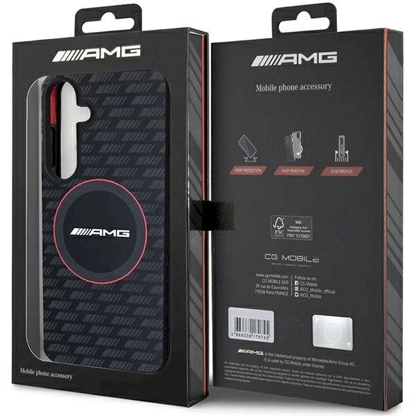 AMG Silicone Carbon Pattern MagSafe Dėklas Samsung Galaxy S24 - Juodas 7 AMG Silicone Carbon Pattern MagSafe Dėklas Samsung Galaxy S24 - Juodas 7