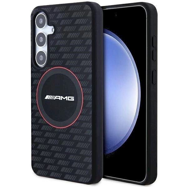 AMG Silicone Carbon Pattern MagSafe Dėklas Samsung Galaxy S24+ - Juodas AMG Silicone Carbon Pattern MagSafe Dėklas Samsung Galaxy S24+ - Juodas
