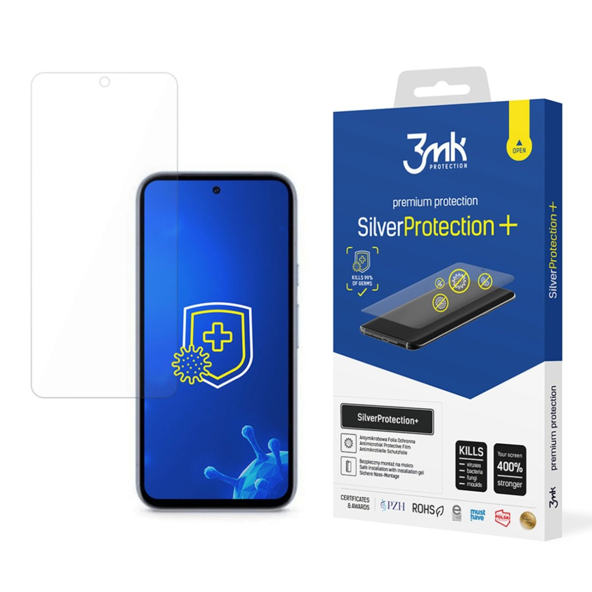 Apsauginė plėvelė Antibacterial 3mk SilverProtection+ for Google Pixel 8A 5G Apsauginė plėvelė Antibacterial 3mk SilverProtection+ for Google Pixel 8A 5G