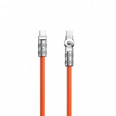 Angled cable USB - USB C 120W 1m rotation 180° Dudao - orange