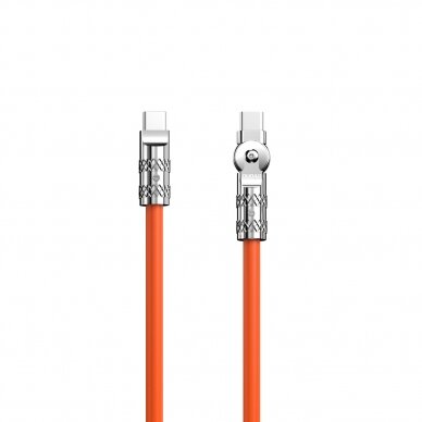 Angled cable USB - USB C 120W 1m rotation 180° Dudao - Oranžinis