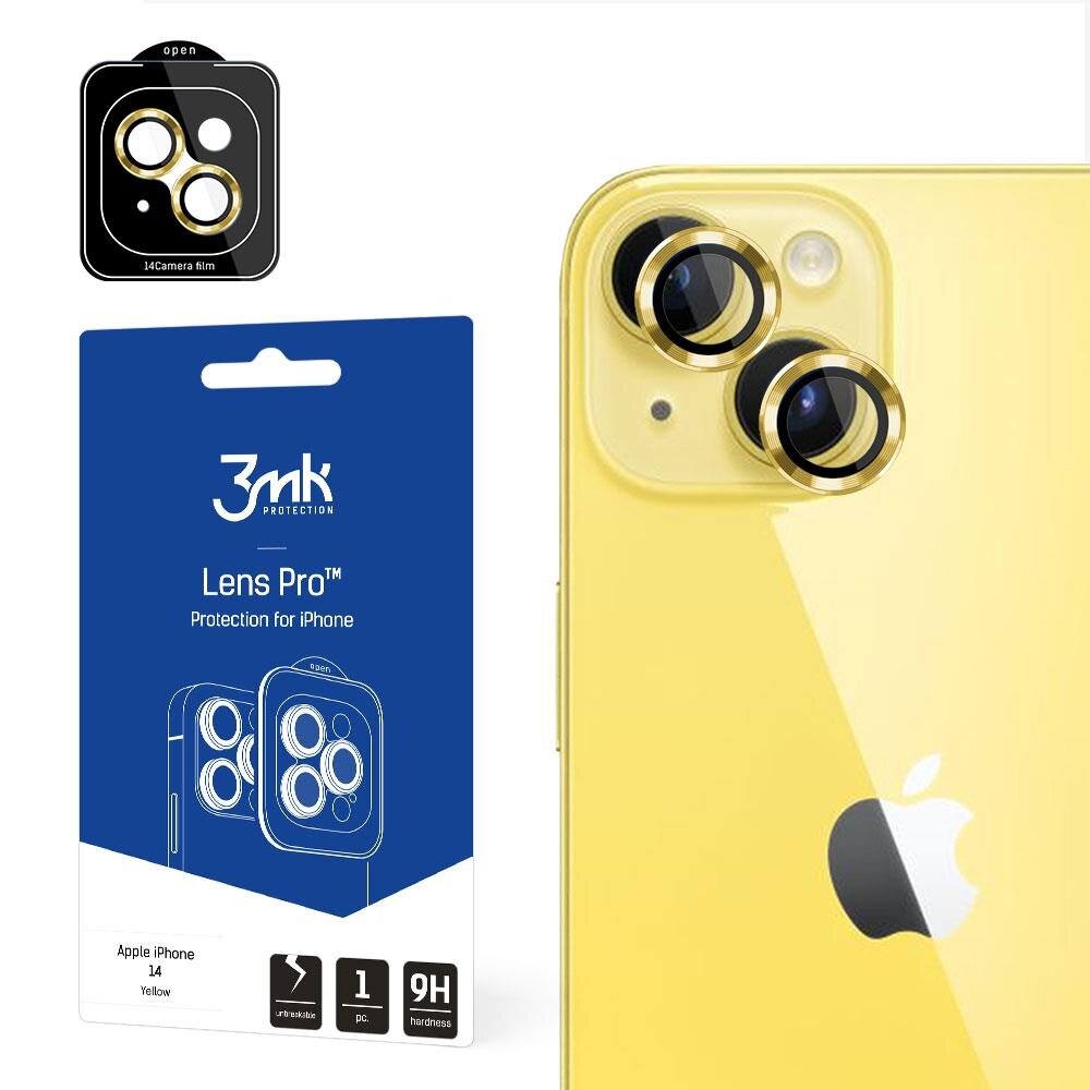 Kameros apsauga 3mk Lens Protection Pro Apple iPhone 14 - Geltona Kameros apsauga 3mk Lens Protection Pro Apple iPhone 14 - Geltona