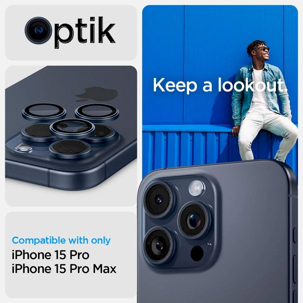 Apsauginis dėklas Spigen Optik.tR EZ Fit Camera Protector skirta iPhone 14 Pro / Pro Max / 15 Pro / Pro Max - Titanium Mėlynas 2 pcs. 6 Apsauginis dėklas Spigen Optik.tR EZ Fit Camera Protector skirta iPhone 14 Pro / Pro Max / 15 Pro / Pro Max - Titanium Mėlynas 2 pcs. 6