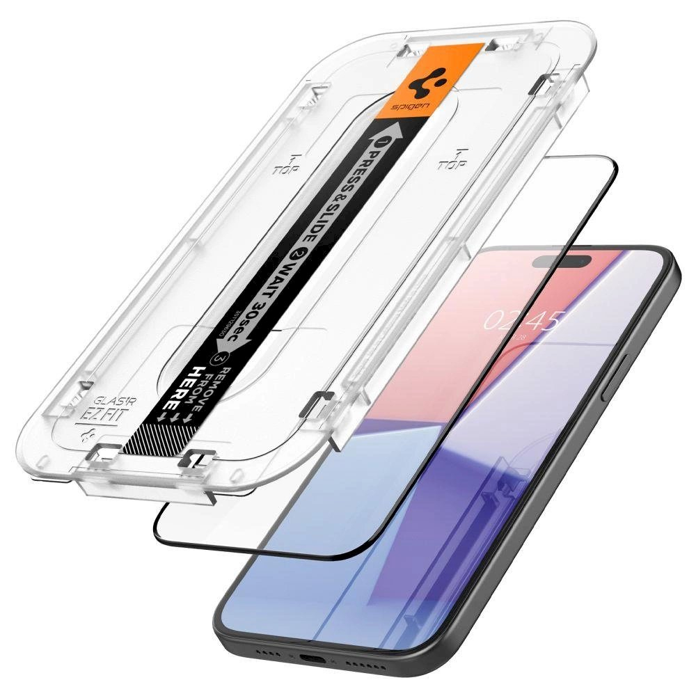 Apsauginis stiklas Spigen GLAS.TR EZ FIT FC IPHONE 15 PLUS Juodas 3 Apsauginis stiklas Spigen GLAS.TR EZ FIT FC IPHONE 15 PLUS Juodas 3
