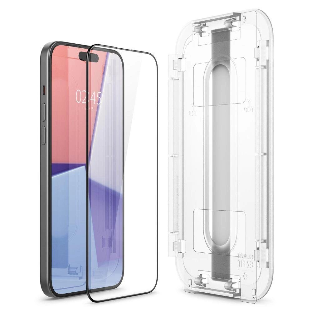 Apsauginis stiklas Spigen GLAS.TR EZ FIT FC IPHONE 15 PLUS Juodas 4 Apsauginis stiklas Spigen GLAS.TR EZ FIT FC IPHONE 15 PLUS Juodas 4