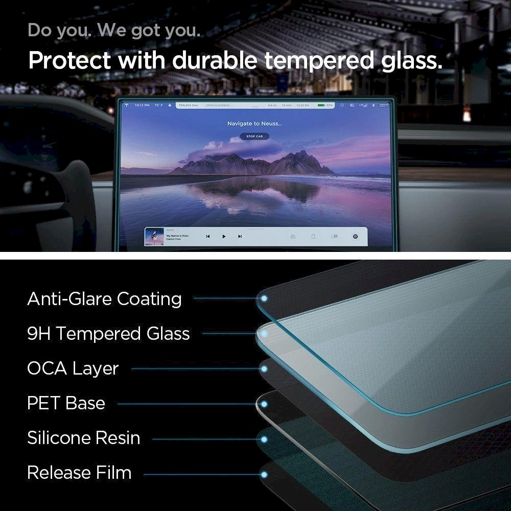 Apsauginis stiklas Spigen GLAS.TR EZ FIT TESLA MODEL X 2022 / MODEL S 2021 – juodas 10 Apsauginis stiklas Spigen GLAS.TR EZ FIT TESLA MODEL X 2022 / MODEL S 2021 – juodas 10