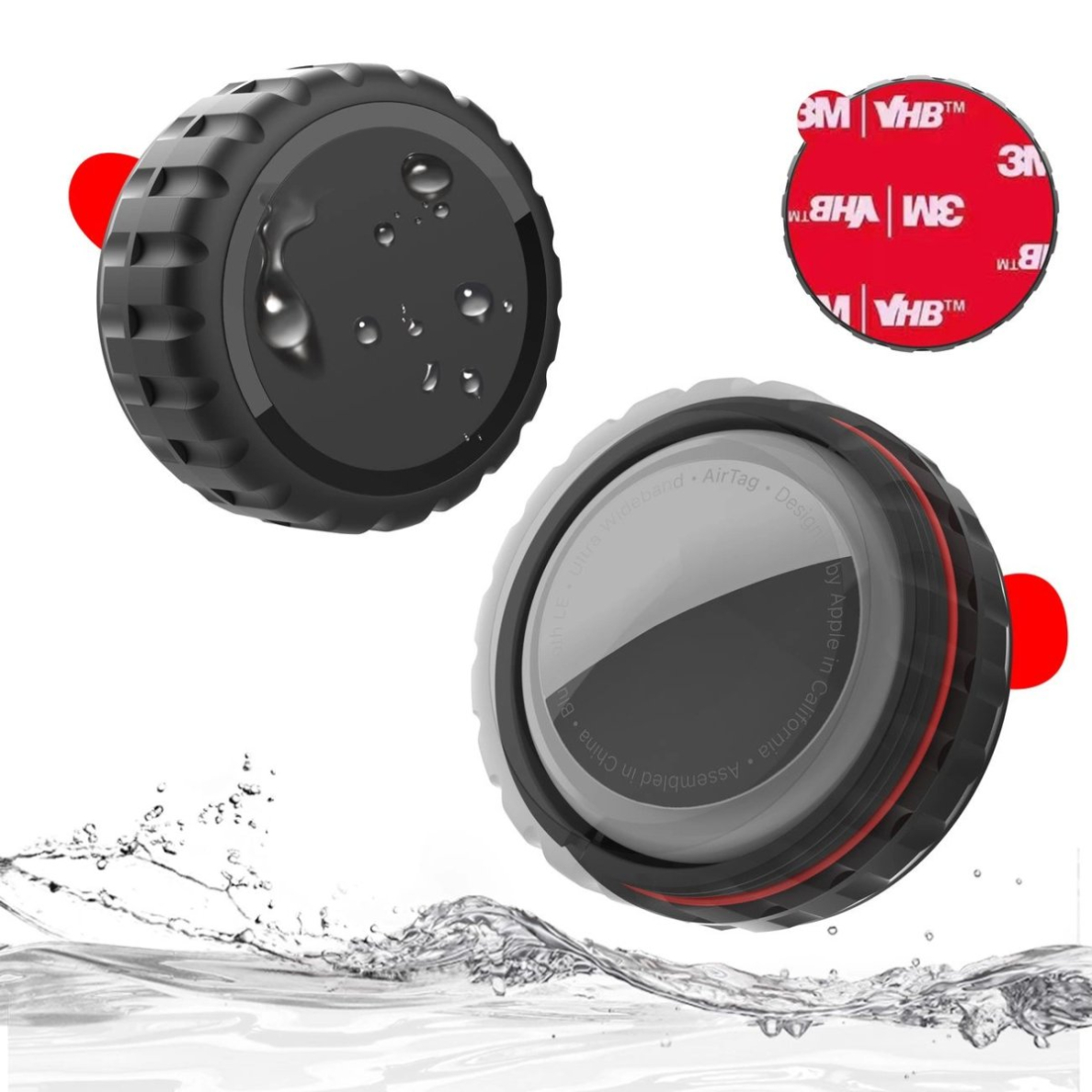 Apple AirTag atsparus vandeniui varžtinis dėklas su lipduku - juodas 2 Apple AirTag atsparus vandeniui varžtinis dėklas su lipduku - juodas 2