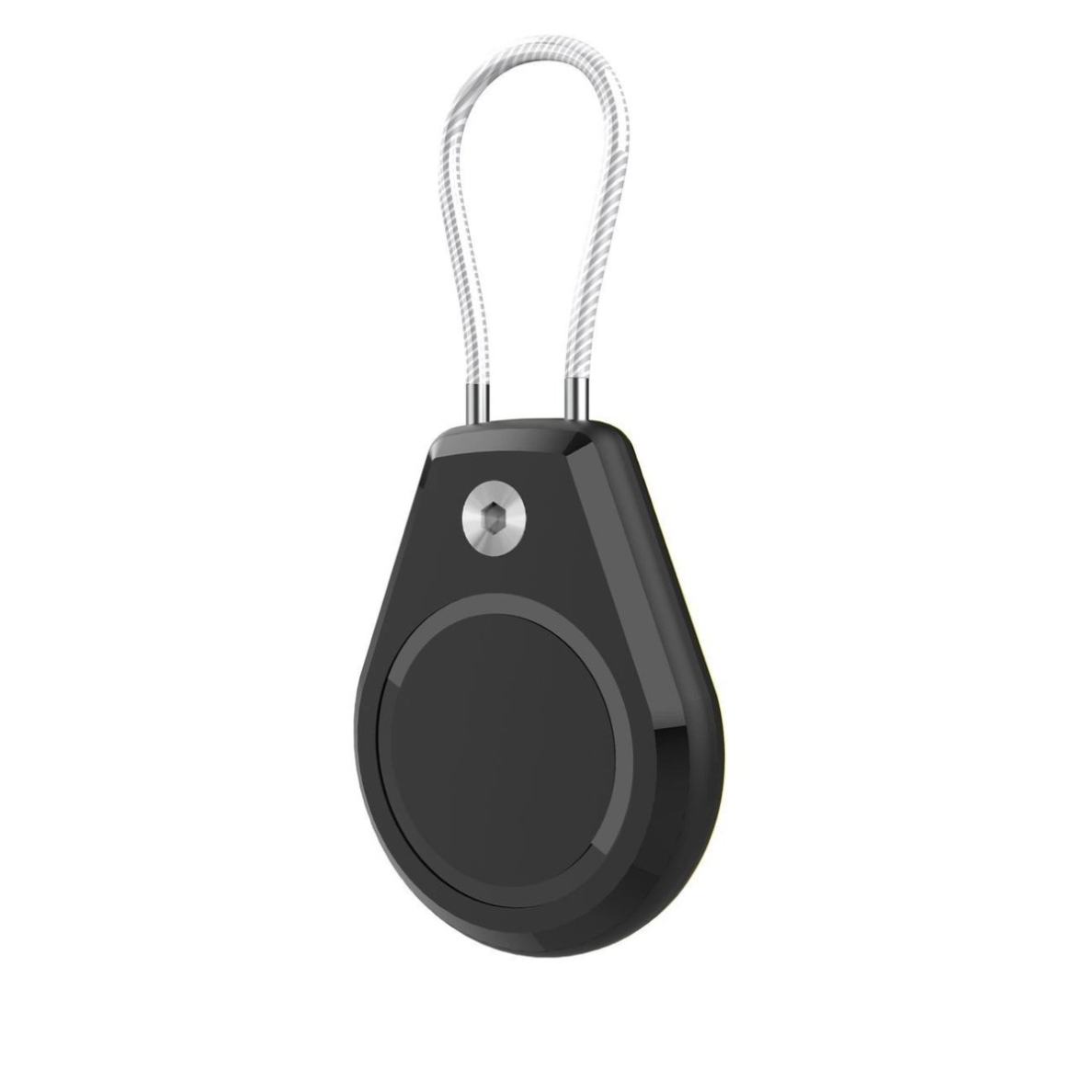 Apple AirTag atsparus vandeniui dėklas su plienine virvele - juodas + baltas (2 vnt.) 2