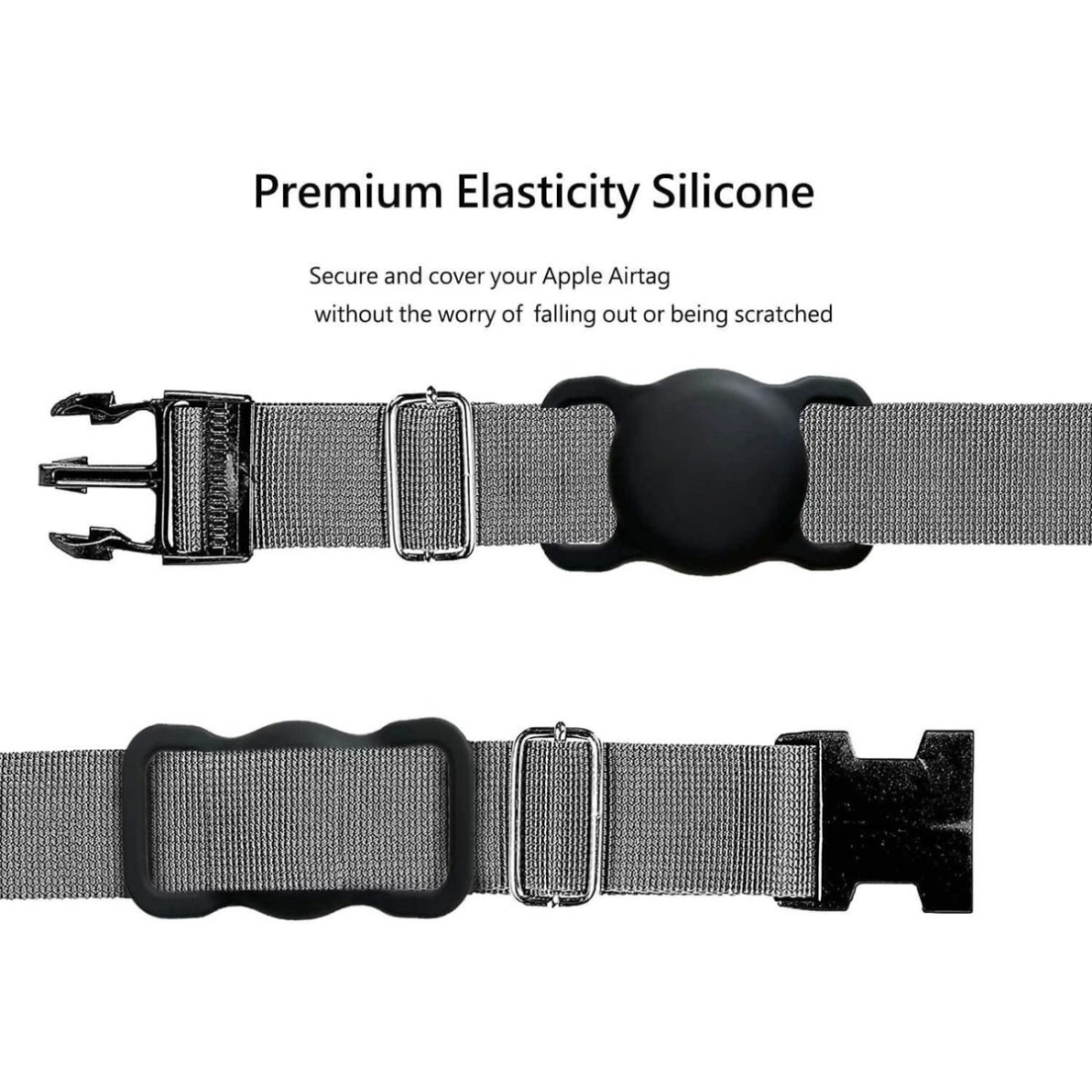 Apple AirTag silikoninis dėklas ant šuns ar katės antkaklio - juodas 2 Apple AirTag silikoninis dėklas ant šuns ar katės antkaklio - juodas 2