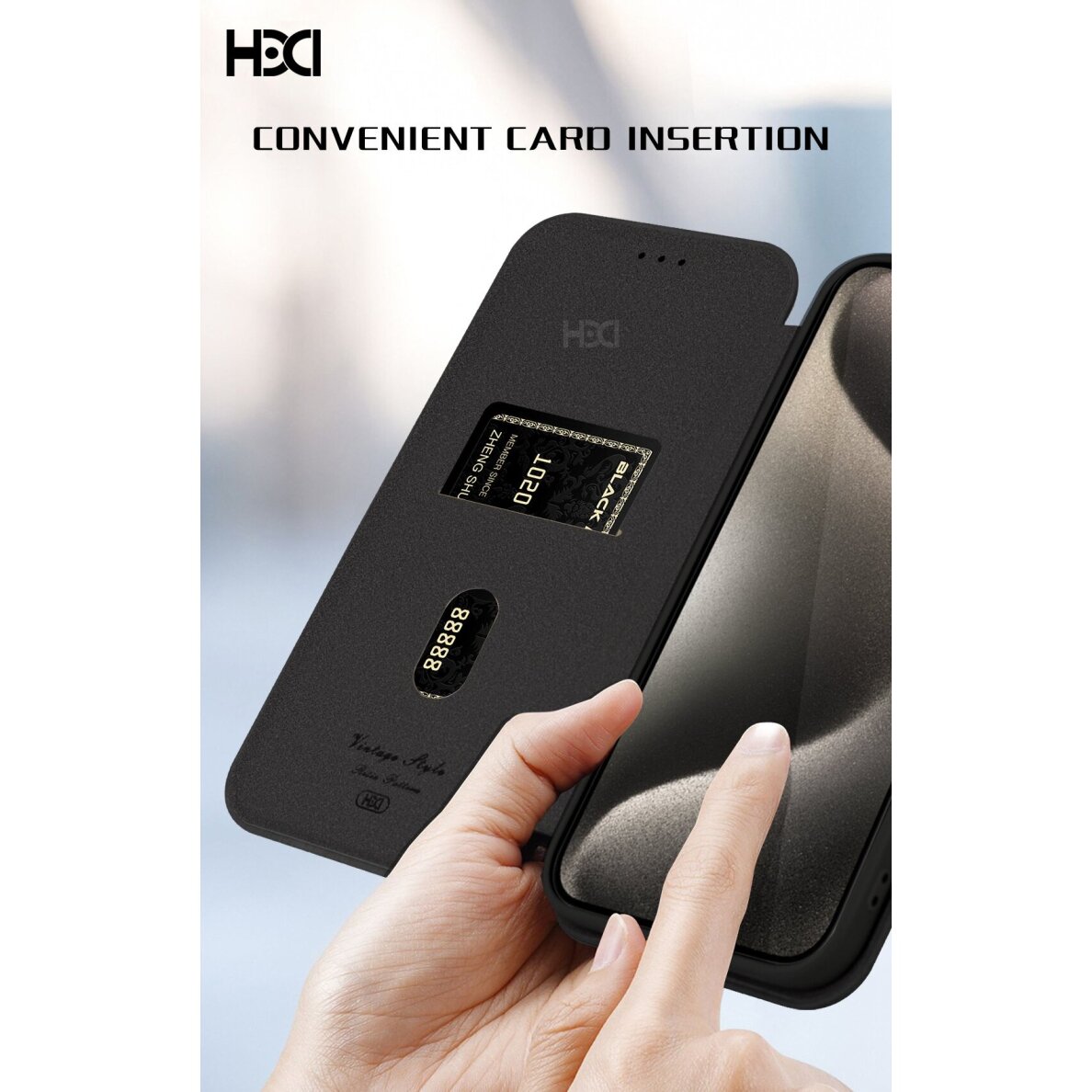 Apple iPhone 11 atverčiamas dėklas HDD Classic Wallet Prestige mėlynas 2