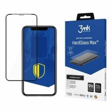 Pilnai dengiantis apsauginis stiklas 3MK HardGlass Max Iphone X / XS juodais kraštais