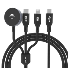 Apple Watch Dudao A12Max+ PD 100W 3in1 įkrovimo kabelis: USB-C – Lightning 1.2 m – juodas