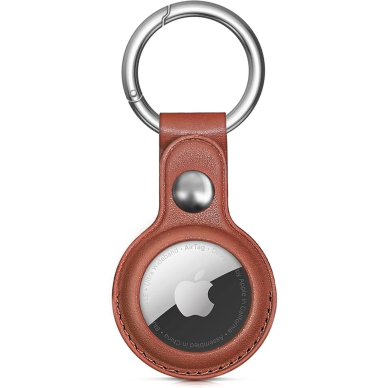 Apple AirTag PU odos dėklas - juodas, rudas, raudonas, mėlynas (4 vnt.) 5