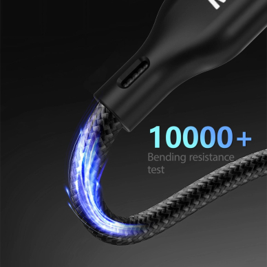 Apple Watch Dudao A12Max+ PD 100W 3in1 įkrovimo kabelis: USB-C – Lightning 1.2 m – juodas 2