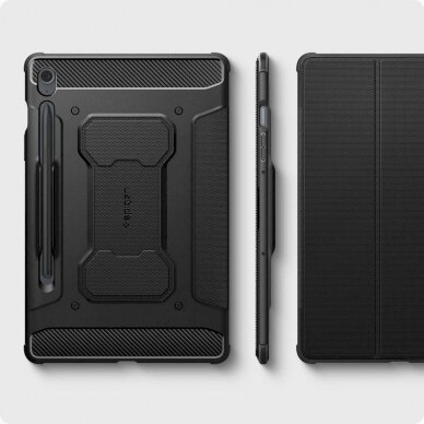 Apsauginis dėklas Spigen Rugged Armor Pro case skirta Samsung Galaxy Tab S9 FE 10.9' '  X510 / X516B - Juodas 15