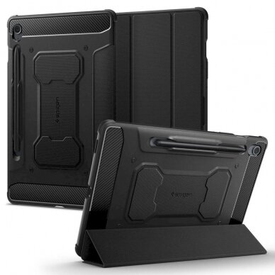 Apsauginis dėklas Spigen Rugged Armor Pro case skirta Samsung Galaxy Tab S9 FE 10.9' ' X510 / X516B - Juodas Apsauginis dėklas Spigen Rugged Armor Pro case skirta Samsung Galaxy Tab S9 FE 10.9' ' X510 / X516B - Juodas
