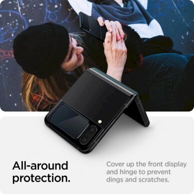 Apsauginis stiklas Spigen GLASS FC EZ FIT  + HINGE FILM 2-PACK GALAXY su FLIP 4 Juodas 10