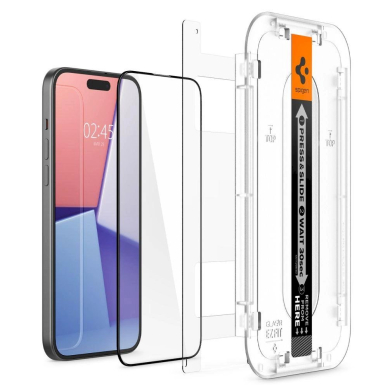 Apsauginis stiklas Spigen GLAS.TR EZ FIT FC IPHONE 15 Juodas 2 Apsauginis stiklas Spigen GLAS.TR EZ FIT FC IPHONE 15 Juodas 2