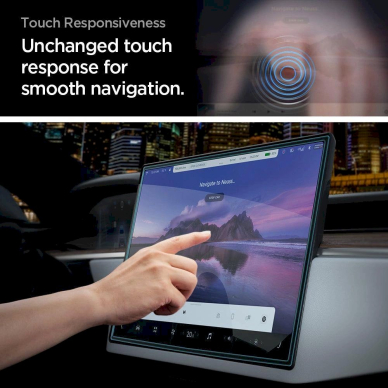Apsauginis stiklas Spigen GLAS.TR EZ FIT TESLA MODEL X 2022 / MODEL S 2021 – juodas 12