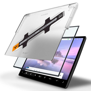 Apsauginis stiklas Spigen GLAS.TR EZ FIT TESLA MODEL X 2022 / MODEL S 2021 – juodas 7 Apsauginis stiklas Spigen GLAS.TR EZ FIT TESLA MODEL X 2022 / MODEL S 2021 – juodas 7