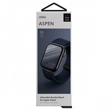 Apyrankė UNIQ pasek Aspen Apple Watch 40/38/41mm Series 4/5/6/7/8/9/SE/SE2 Braided /oxford Mėlynas 10 Apyrankė UNIQ pasek Aspen Apple Watch 40/38/41mm Series 4/5/6/7/8/9/SE/SE2 Braided /oxford Mėlynas 10
