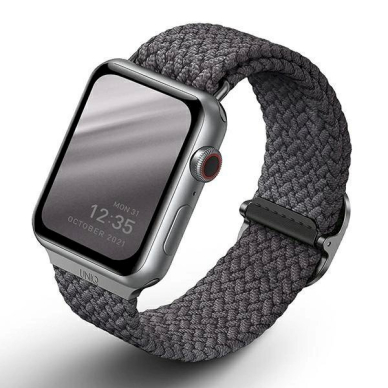 Apyrankė UNIQ pasek Aspen Apple Watch 40/38/41mm Series 4/5/6/7/8/9/SE/SE2 Braided Pilkas Apyrankė UNIQ pasek Aspen Apple Watch 40/38/41mm Series 4/5/6/7/8/9/SE/SE2 Braided Pilkas