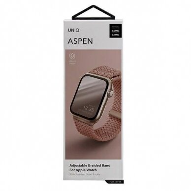 Apyrankė UNIQ pasek Aspen Apple Watch 44/42/45mm Series 4/5/6/7/8/9/SE/SE2 Braided Rudas 7 Apyrankė UNIQ pasek Aspen Apple Watch 44/42/45mm Series 4/5/6/7/8/9/SE/SE2 Braided Rudas 7