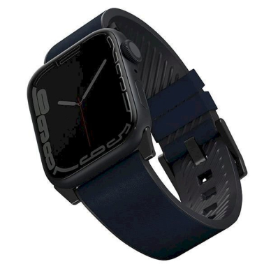 Apyrankė UNIQ pasek Straden Apple Watch Series 4/5/6/7/8/9/SE/SE2/Ultra 42/44/45mm. Leather Hybrid Strap /Mėlynas Apyrankė UNIQ pasek Straden Apple Watch Series 4/5/6/7/8/9/SE/SE2/Ultra 42/44/45mm. Leather Hybrid Strap /Mėlynas