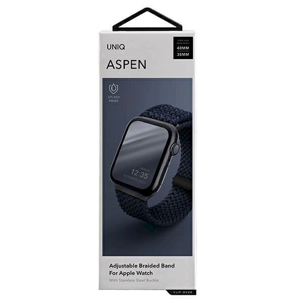 Apyrankė UNIQ pasek Aspen Apple Watch 40/38/41mm Series 4/5/6/7/8/9/SE/SE2 Braided /oxford Mėlynas 10 Apyrankė UNIQ pasek Aspen Apple Watch 40/38/41mm Series 4/5/6/7/8/9/SE/SE2 Braided /oxford Mėlynas 10