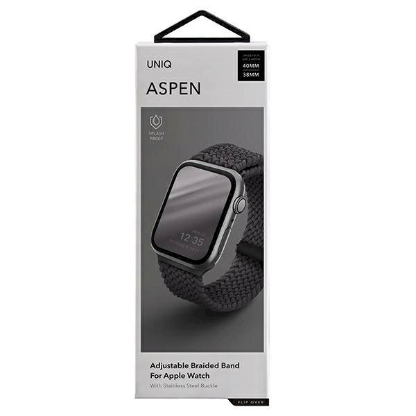 Apyrankė UNIQ pasek Aspen Apple Watch 40/38/41mm Series 4/5/6/7/8/9/SE/SE2 Braided Pilkas 10 Apyrankė UNIQ pasek Aspen Apple Watch 40/38/41mm Series 4/5/6/7/8/9/SE/SE2 Braided Pilkas 10