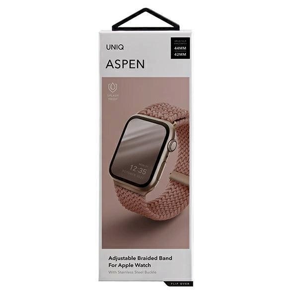 Apyrankė UNIQ pasek Aspen Apple Watch 44/42/45mm Series 4/5/6/7/8/9/SE/SE2 Braided Rudas 7 Apyrankė UNIQ pasek Aspen Apple Watch 44/42/45mm Series 4/5/6/7/8/9/SE/SE2 Braided Rudas 7