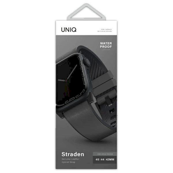 Apyrankė UNIQ pasek Straden Apple Watch Series 4/5/6/7/8/9/SE/SE2/Ultra 42/44/45mm. Leather Hybrid Strap Juodas 2 Apyrankė UNIQ pasek Straden Apple Watch Series 4/5/6/7/8/9/SE/SE2/Ultra 42/44/45mm. Leather Hybrid Strap Juodas 2