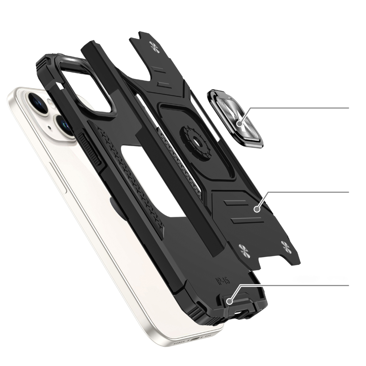 Dėklas Wozinsky Ring Armor iPhone 15 Plus - Auksinis 2 Dėklas Wozinsky Ring Armor iPhone 15 Plus - Auksinis 2