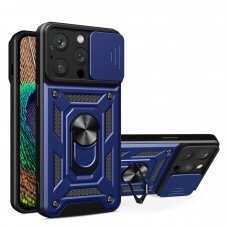 Dėklas Hybrid Armor Camshield iPhone 15 Pro Max - Mėlynas