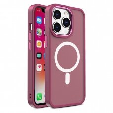 Dėklas MagSafe Color Matte iPhone 14 Plus - Bordo