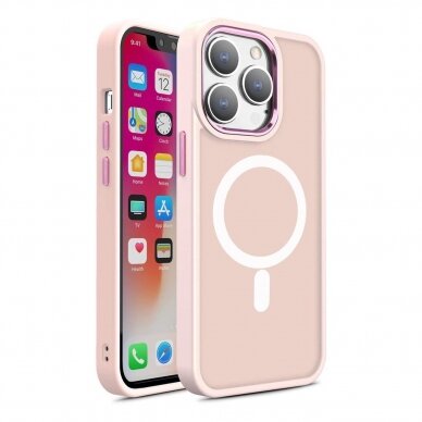 Dėklas MagSafe Color Matte iPhone 14 Plus - Rožinis