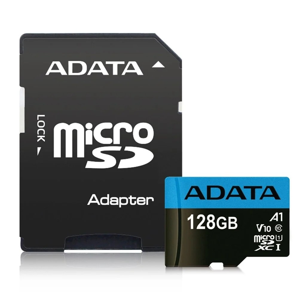 Atminties korta ADATA microSD 128GB (UHS-I Class 10) + SD adapter Atminties korta ADATA microSD 128GB (UHS-I Class 10) + SD adapter