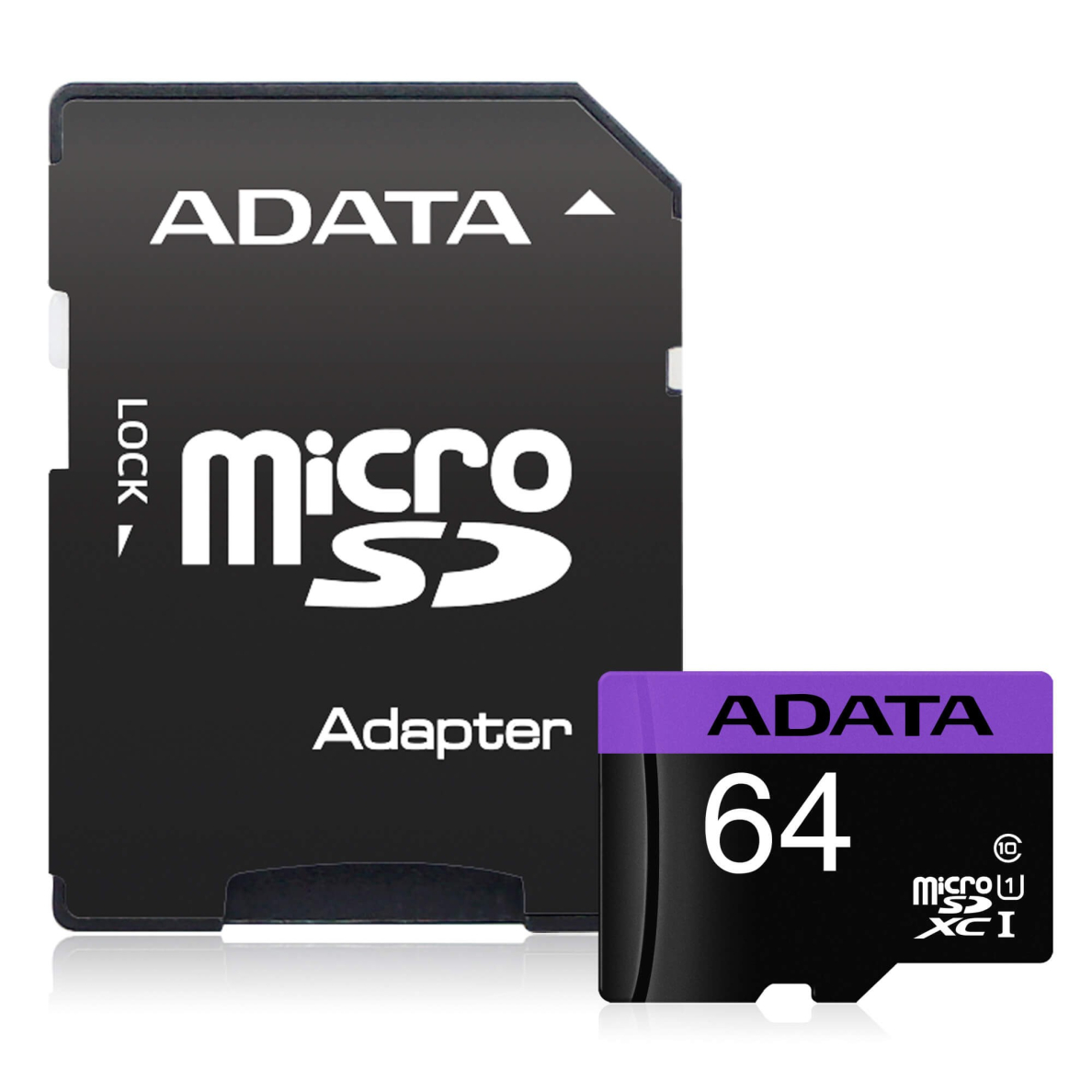 Atminties korta ADATA microSD 64GB (UHS-I Class 10) + SD adapter Atminties korta ADATA microSD 64GB (UHS-I Class 10) + SD adapter
