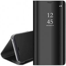 Atverčiamas Plastikinis Dėklas Permatomu-Veidrodiniu Viršeliu "Sview" Samsung Galaxy S20 Juodas