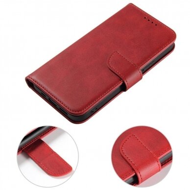 Atverčiamas dėklas eko odos Wallet Samsung A546 A54 5G raudonas 3